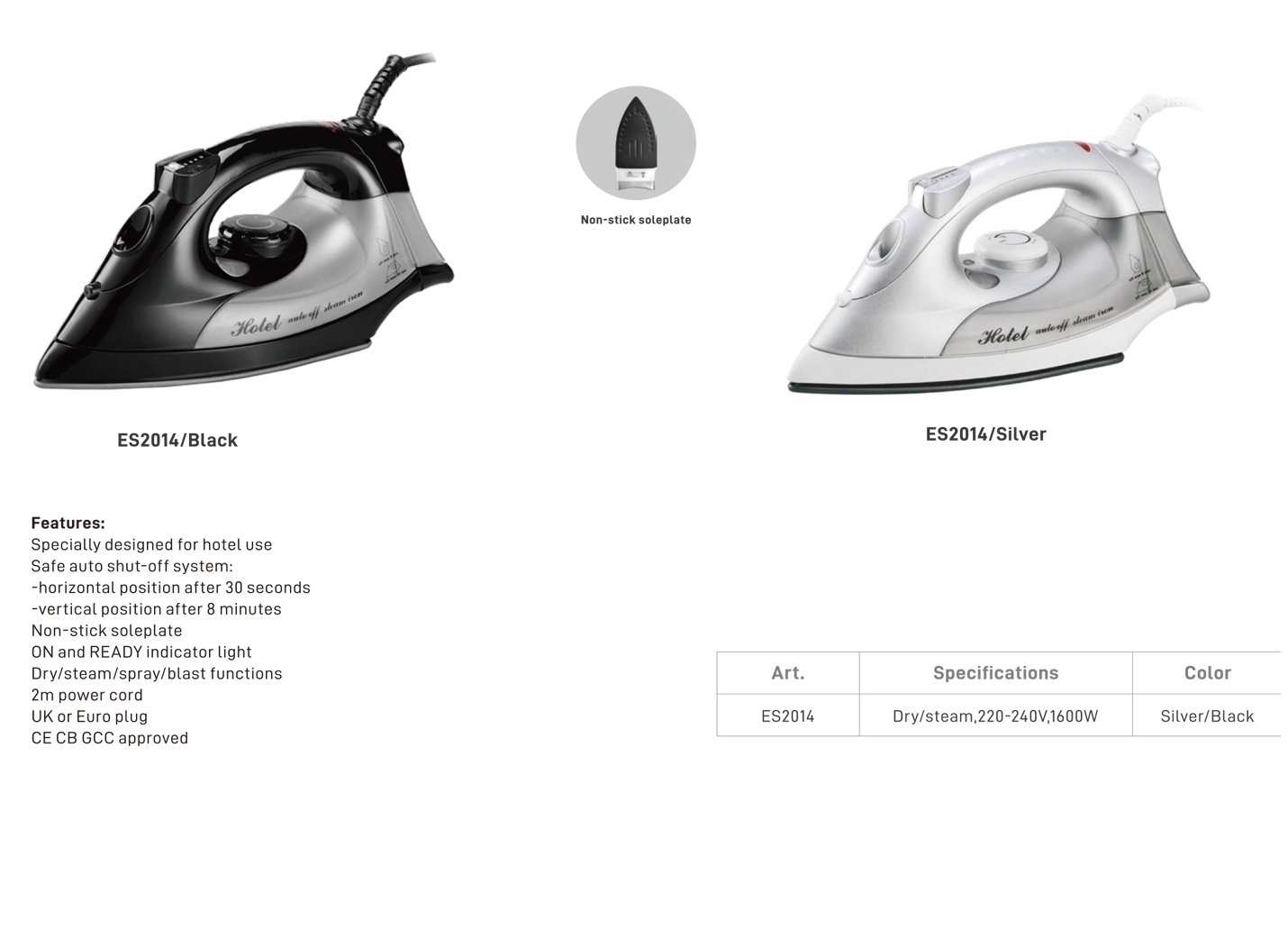 Ironing # ES2014 Silver/Black