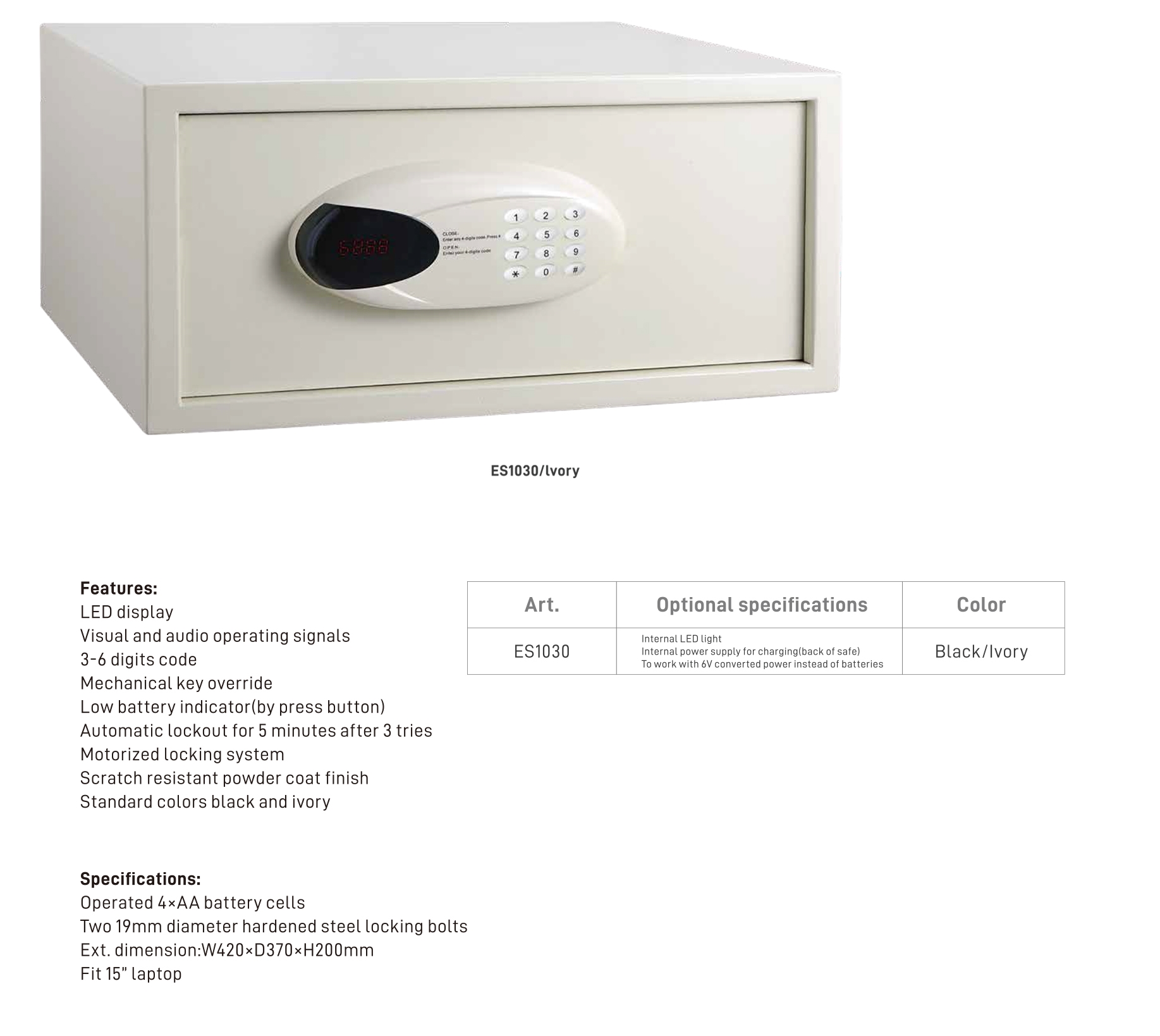 ES4030 Black ,ES4030 Ivory