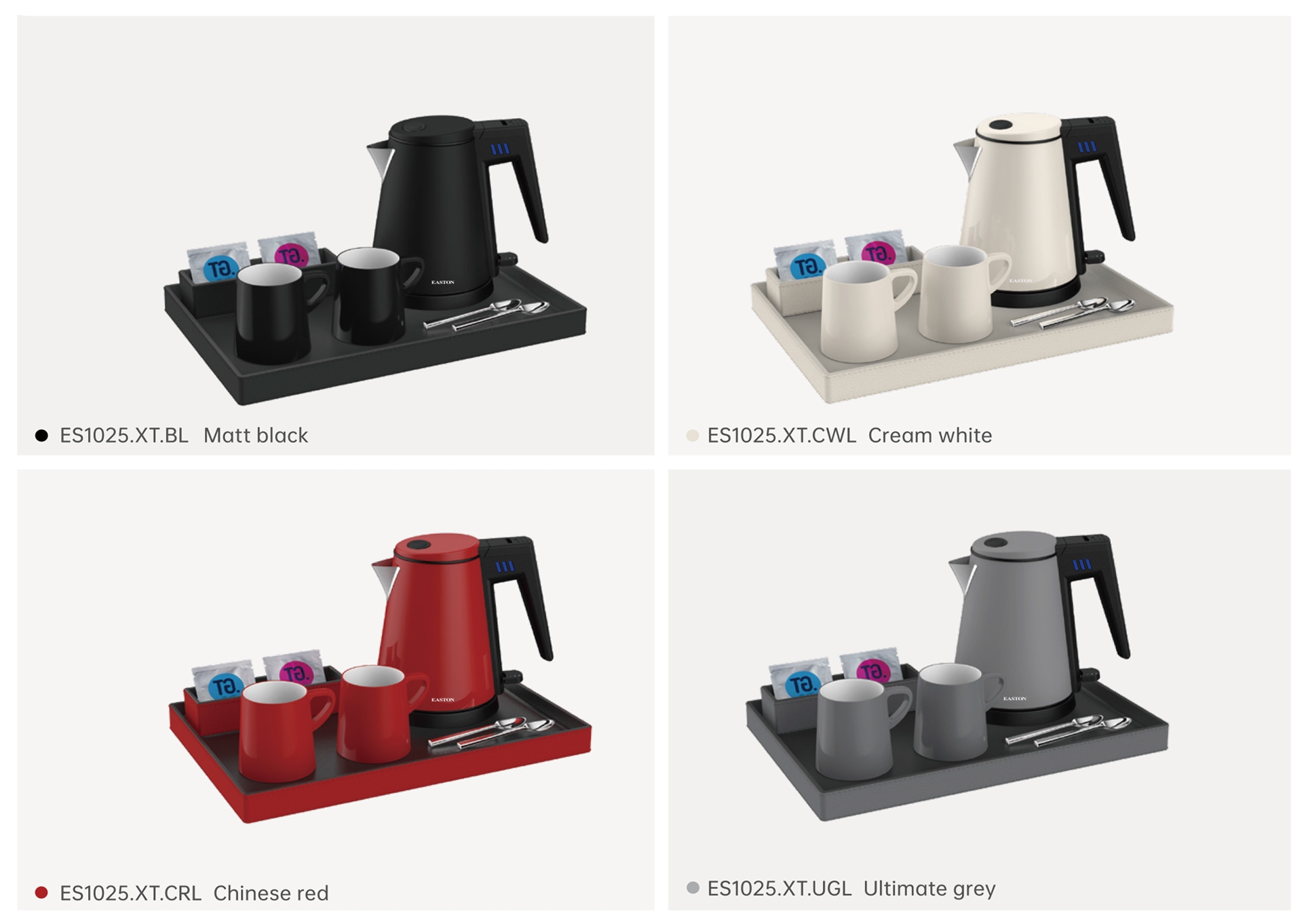 ES1025.XT.BL Matt black ,ES1025.XT.CWL Cream white ,ES1025.XT.CRL Chinese red ,ES1025.XT.UGL Ultimate grey ,ES1025 Brushed