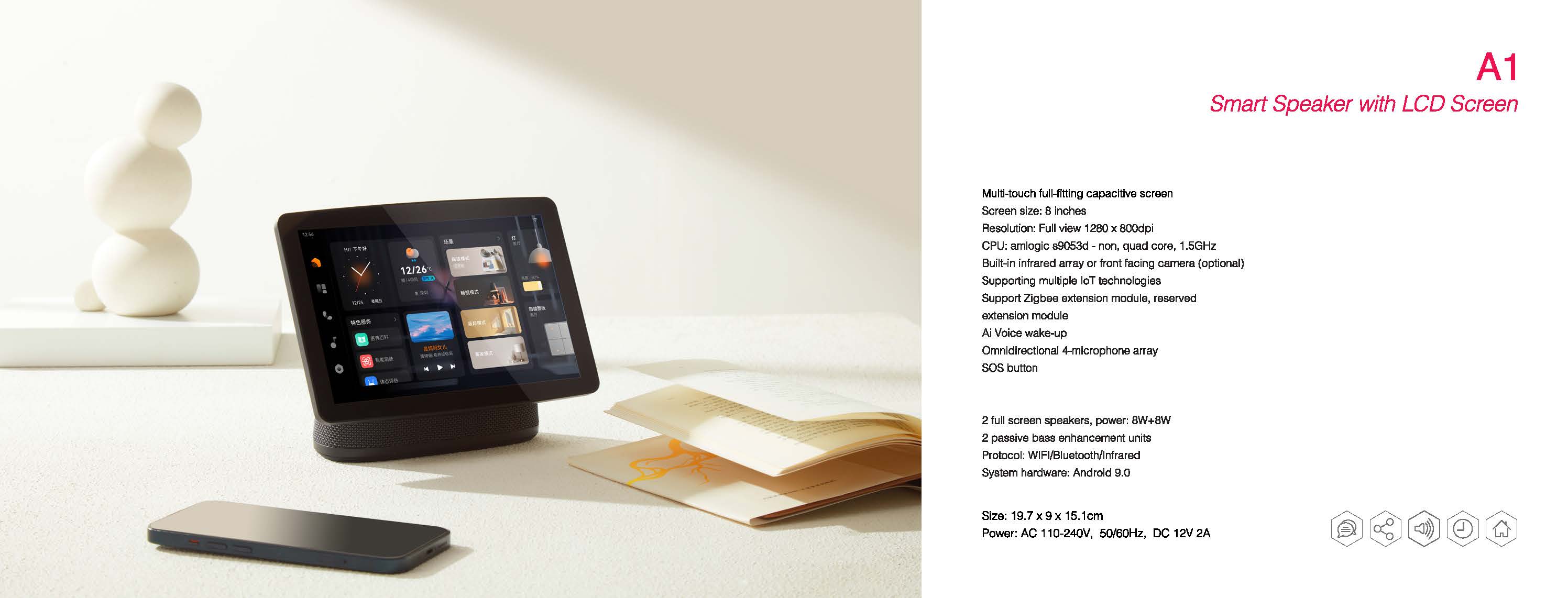A1 Smart Speaker with LCD Screen